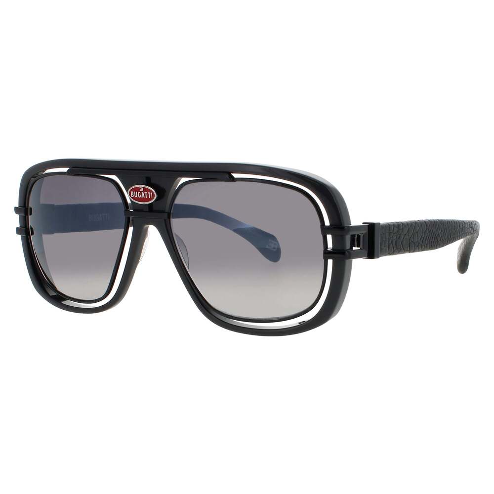 NWT Bugatti 07-GRY/BK Grey Black 56mm Sunglasses